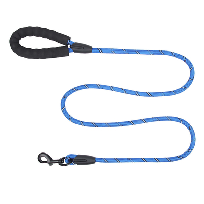 Pet Reflective Nylon Leash Explosion-Proof Flush Dog 1.5M Round Rope Foam Handle